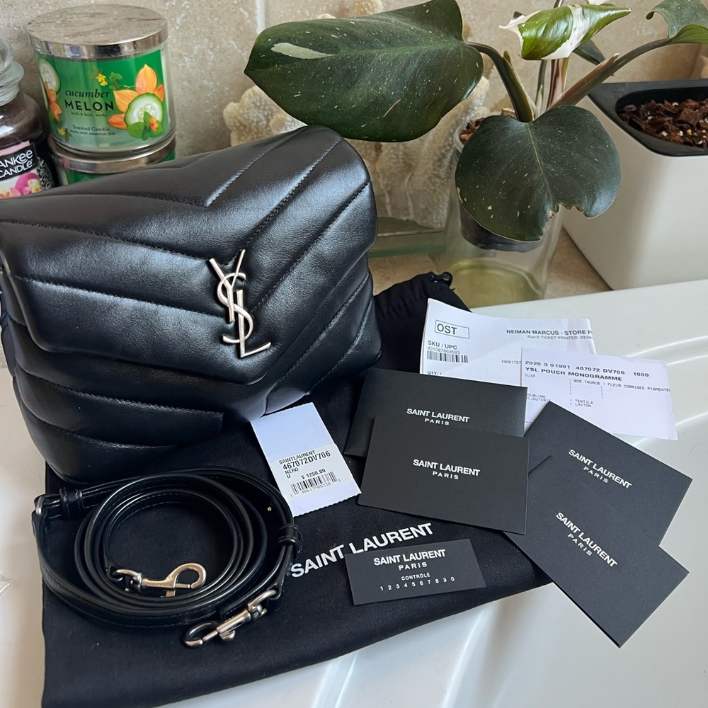Authentic Saint Laurent Mini Loulou Matelassè Leather Crossbody